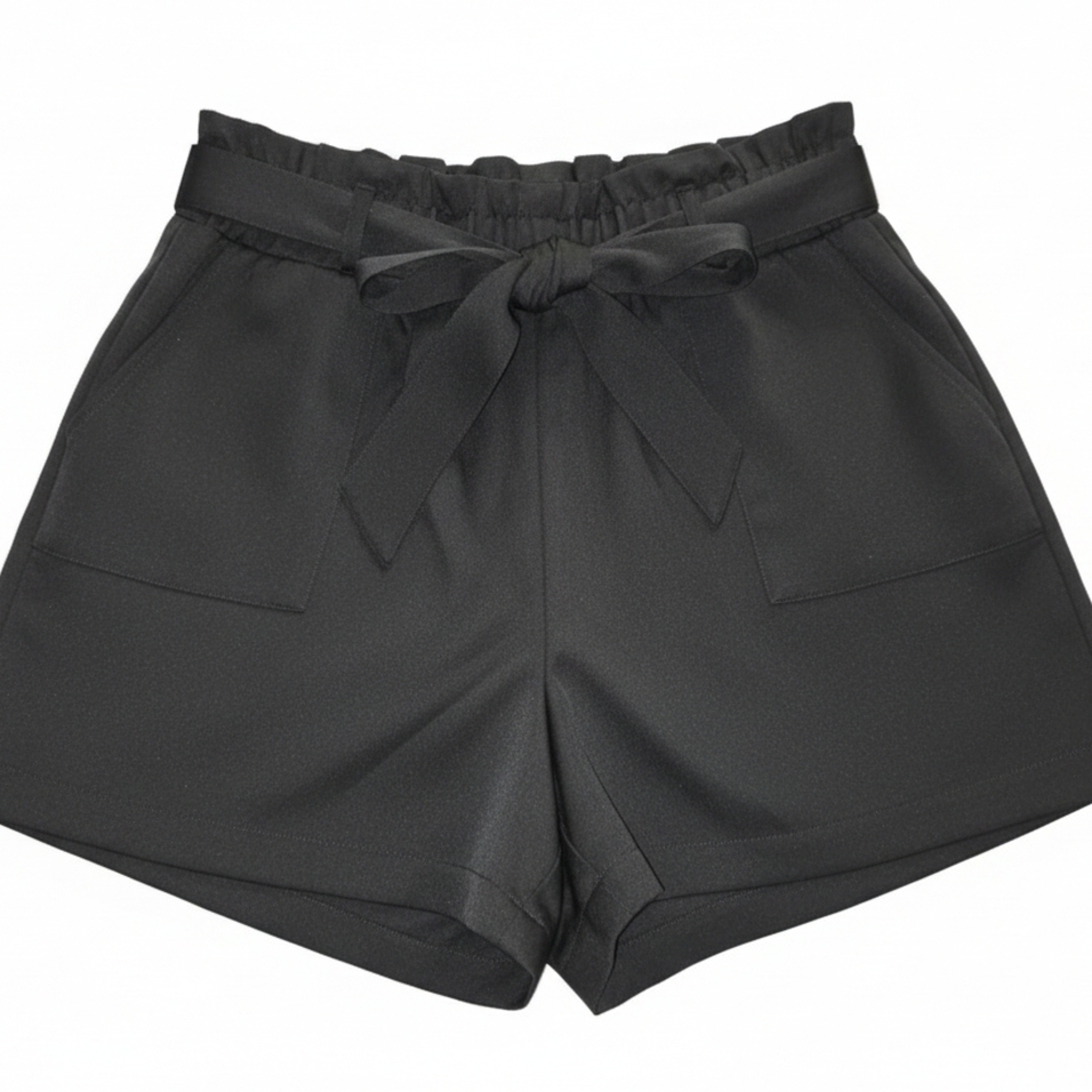 Dizzy Charcoal High-Waist Bow Shorts